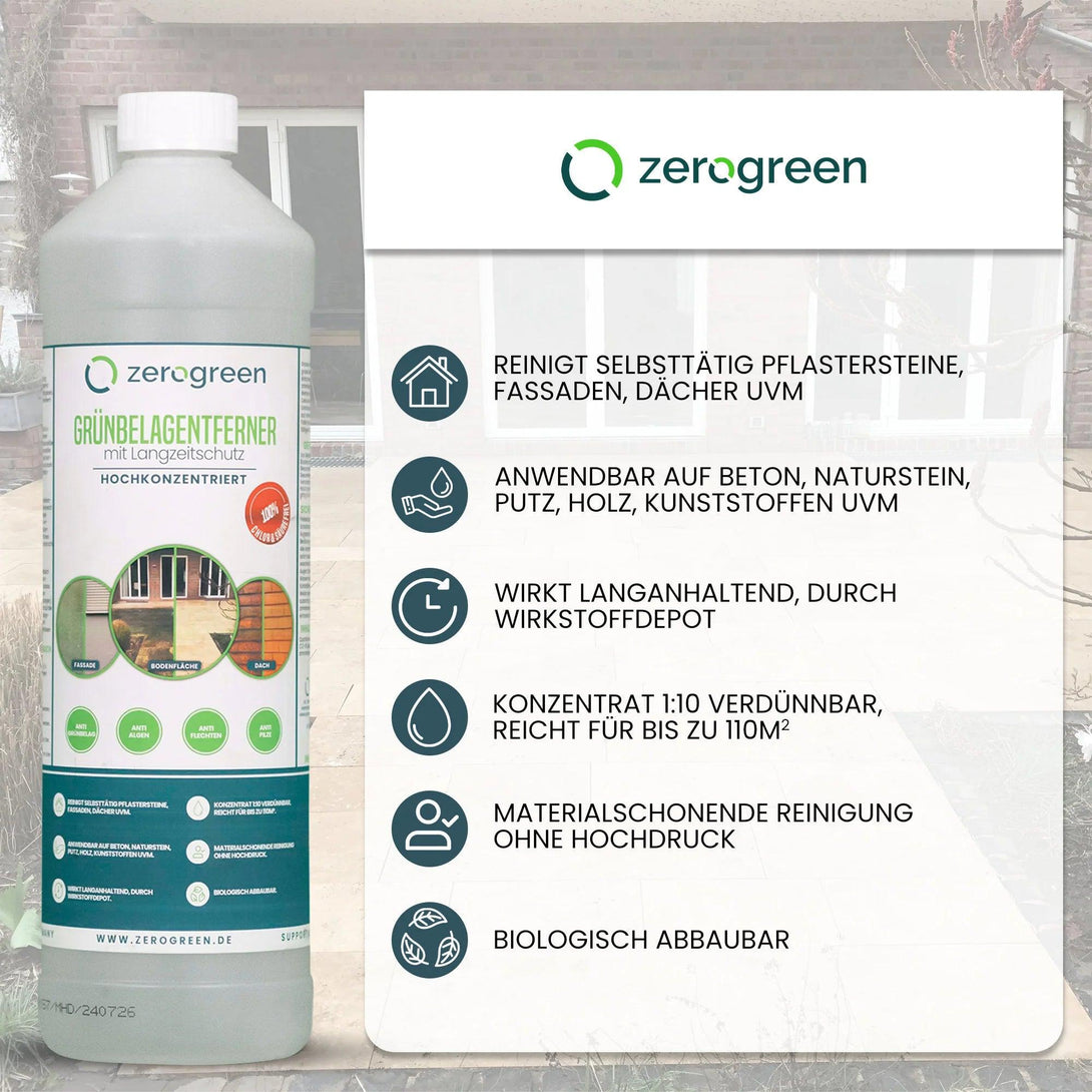 zerogreen® Grünbelagentferner mit Langzeitschutz - zerogreen