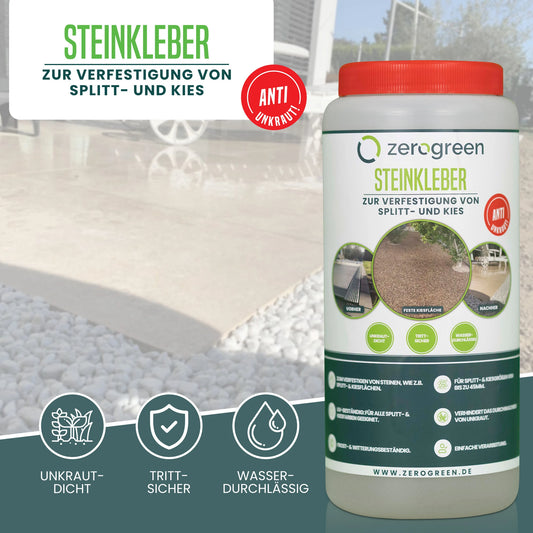 zerogreen® stone adhesive - the grit and gravel consolidation 