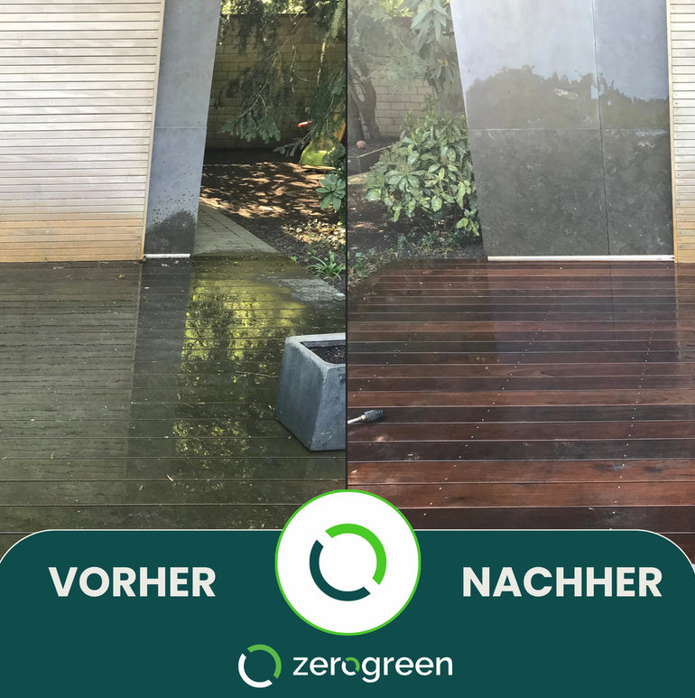 zerogreen® Grünbelagentferner Turbo | Anti Algen, Grünspan, Flechten mit Sofort-Effekt | Konzentrat