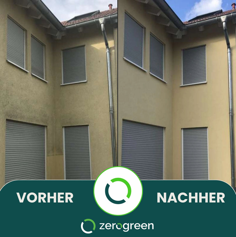 zerogreen® Grünbelagentferner Turbo | Anti Algen, Grünspan, Flechten mit Sofort-Effekt | Konzentrat