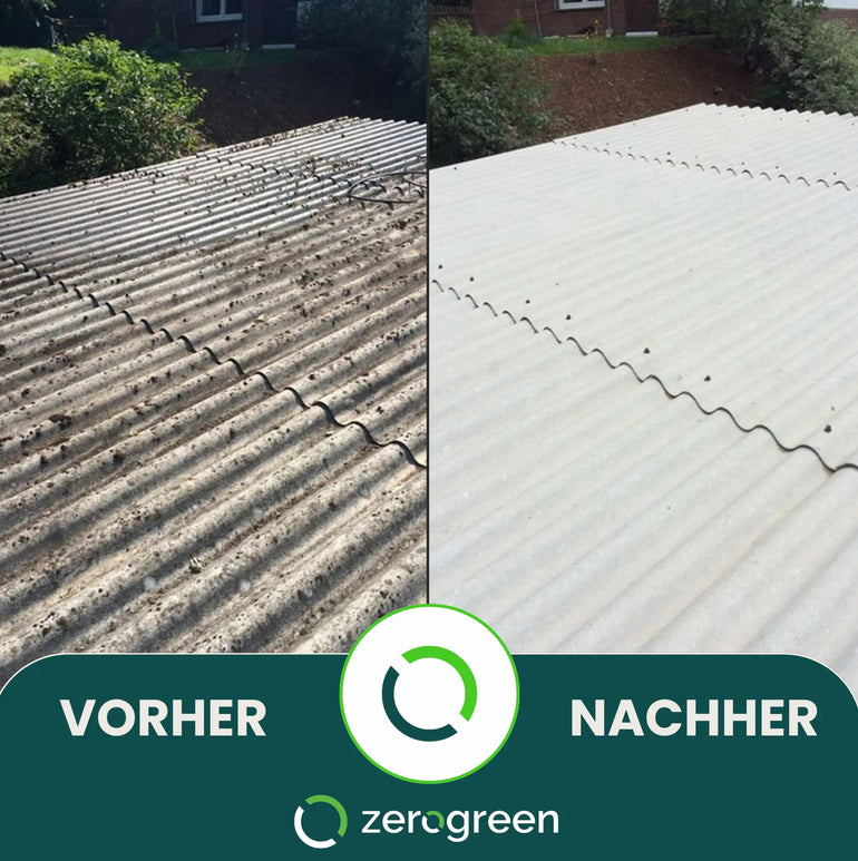 zerogreen® Grünbelagentferner Turbo | Anti Algen, Grünspan, Flechten mit Sofort-Effekt | Konzentrat