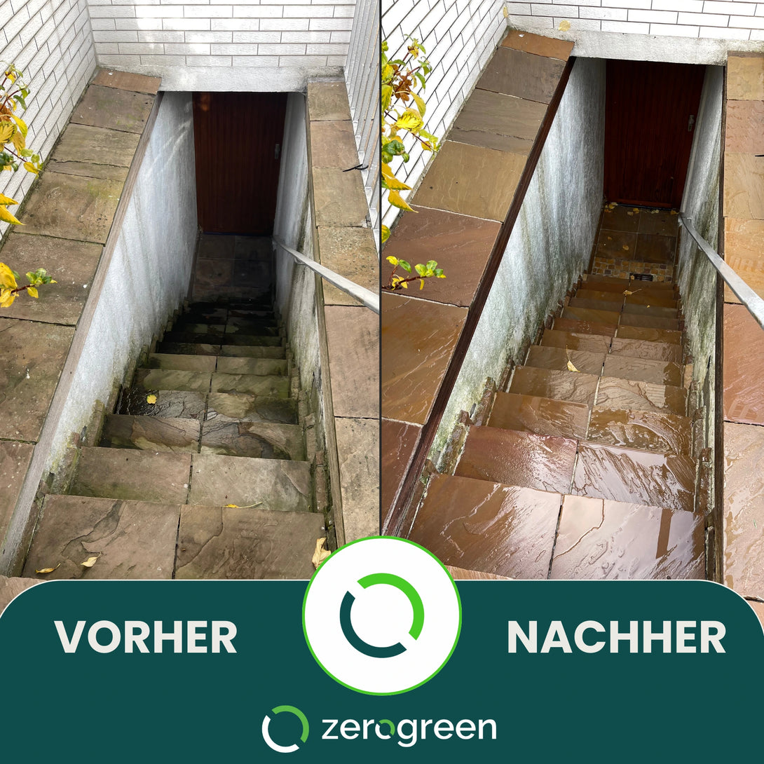 Grünbelag entfernen Treppe - zerogreen Grünbelagentferner Turbo