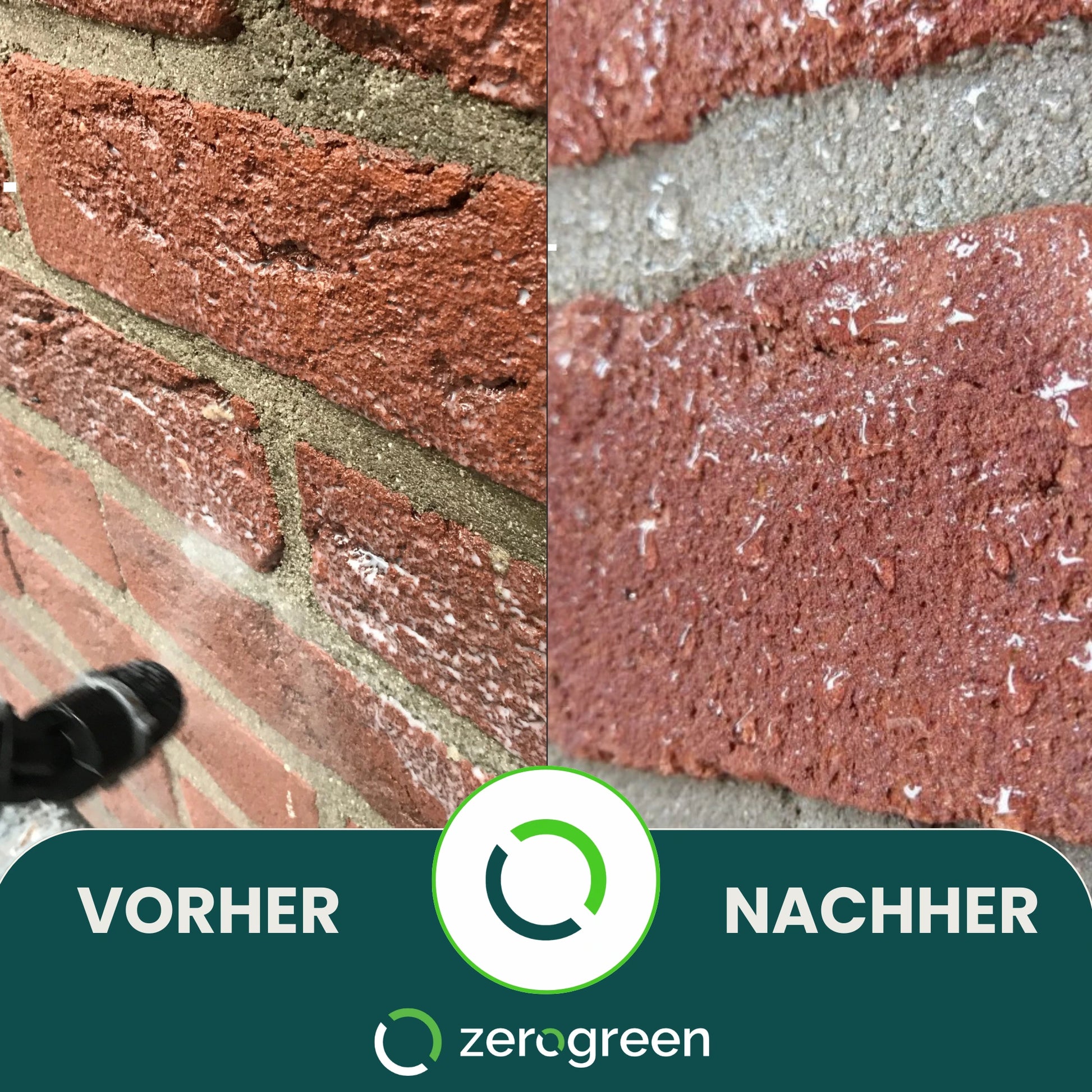 Imprägnierung einer Klinkerfassade mit zerogreen Nano Imprägnierung