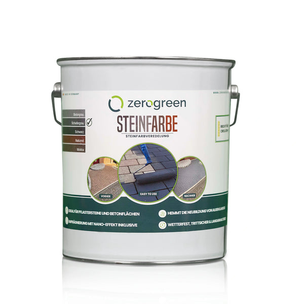 zerogreen® Steinfarbe | Beton- & Plastersteinfarbe außen | 5L